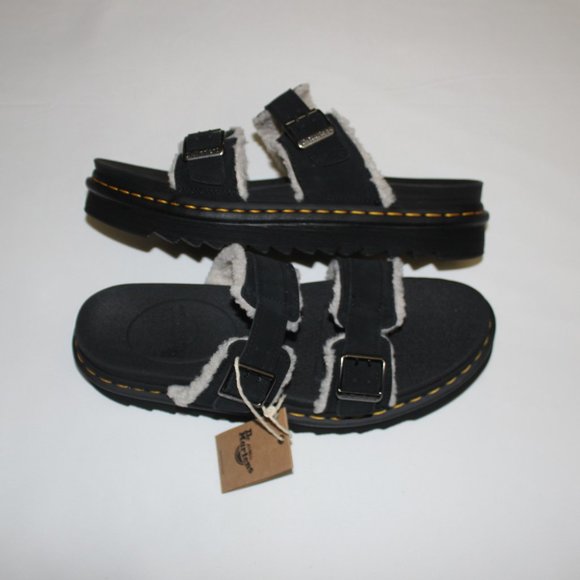 DR. MARTENS MYLES FAUX SHEARLING SUEDE SLIDE SANDAL main image 4